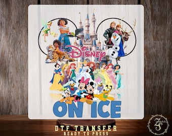 Transferencia de Disney On Ice DTF, Mickey y sus amigos, Olaf de Frozen listos para imprimir