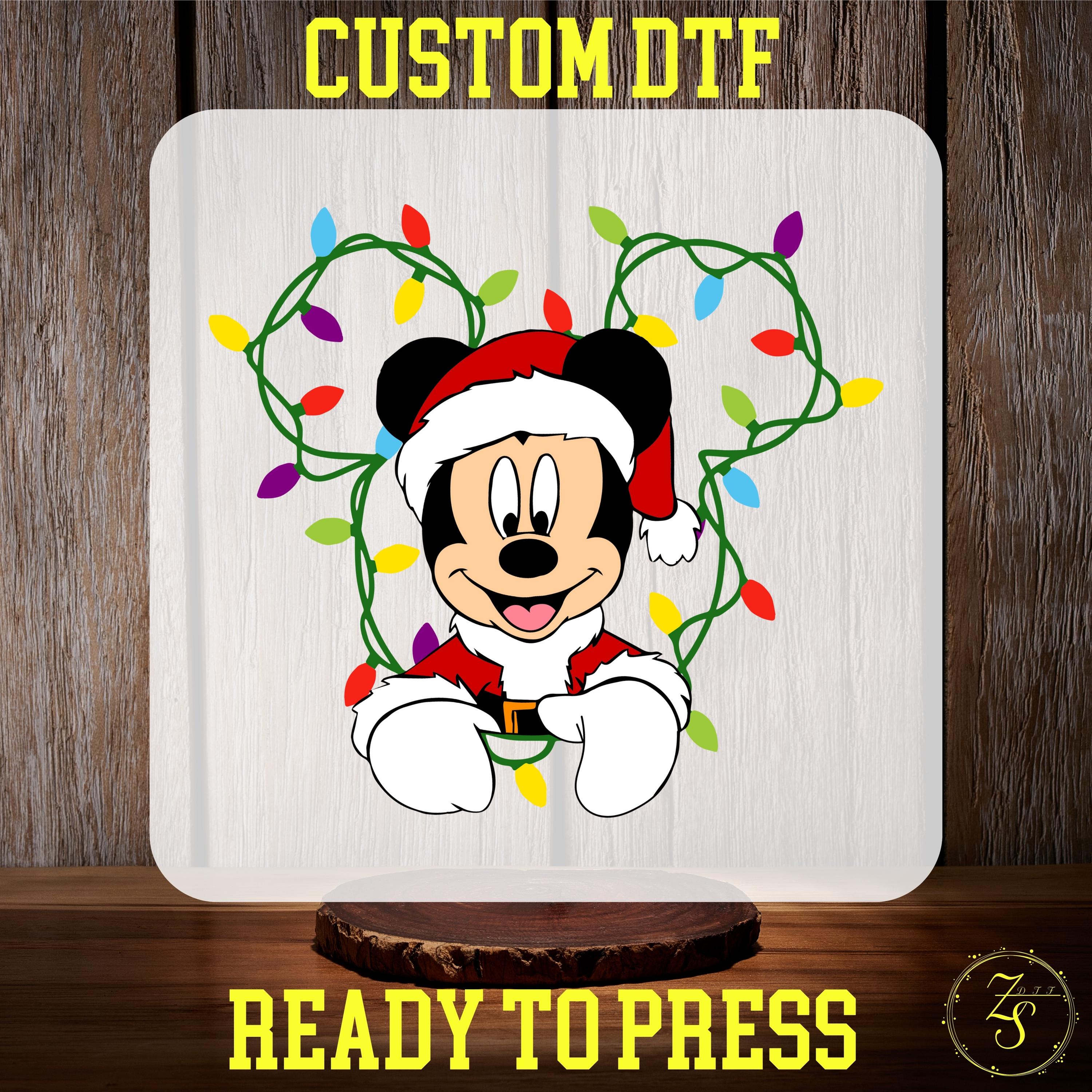 Disney Mickey Christmas, DTF Transfer, Heat Transfer, Ready to Press, Disney Mickey Mouse, Merry Christmas, Happy Christmas, Happy New Year