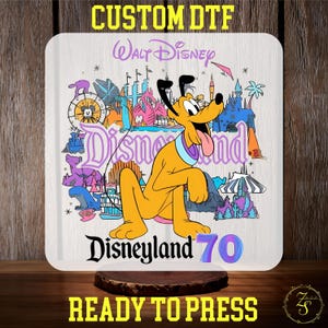 Disney 70th Anniversary Pluto DTF Transfer, Magic Kingdom Dtf, Disney Family Matching Ready To Press, Disney Family Vacation, Disneyland dtf
