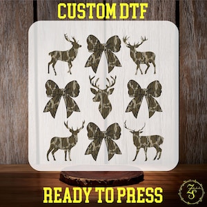 Deer Hunting Shirt DTF Transfer, Hunting Mama Camo Bow, Hunting Wife Ready to Press, Deer Duck Hunting, Mama Camouflage Mothers Day Gift DTF