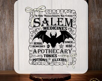 Halloween Salem Apothecary DTF Transfer, ReadyToPress, Bat Label, Potions & Elixirs, Witchy Vintage, Potions Tonics Elixirs, Gothic Fall