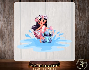 Transferencia Disney Lilo y Stitch Splash DTF, Transferencia térmica Pixar Fest, Disney Trip 2026 Listo para prensar, Disneyland