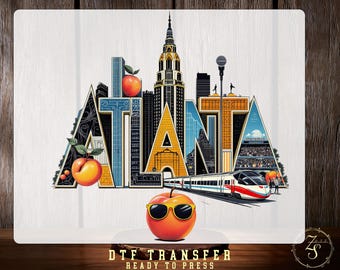 Atlanta DTF Transfer, Atlanta Skyline Georgia City Ready to Press