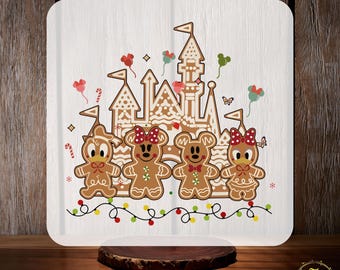 Disney Gingerbread Castle DTF Transfer, Christmas Mickey and Friends Heat Press DTF, Disney Christmas Party Ready to Press, Disney Xmas
