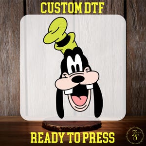 Disney Goofy Head DTF Transfer, Disney Gift Ready to Press, Disneyland Family Summer Vacation, Matching Family Friend Trip, Heat Transfer