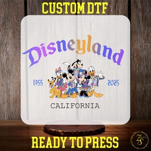 Disney 70th Anniversary Mickey and Friends  DTF Transfer, Magic Kingdom, Disney Family Matching Ready To Press, Family Vacation, Disneyland
