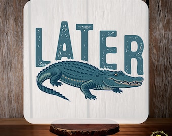 Later Gator DTF Transfer,  Alligator Iron on Decal, Later Gator Vintage 90s DIY Craft, Retro Style Cropped ready to press, dtf heat transfer