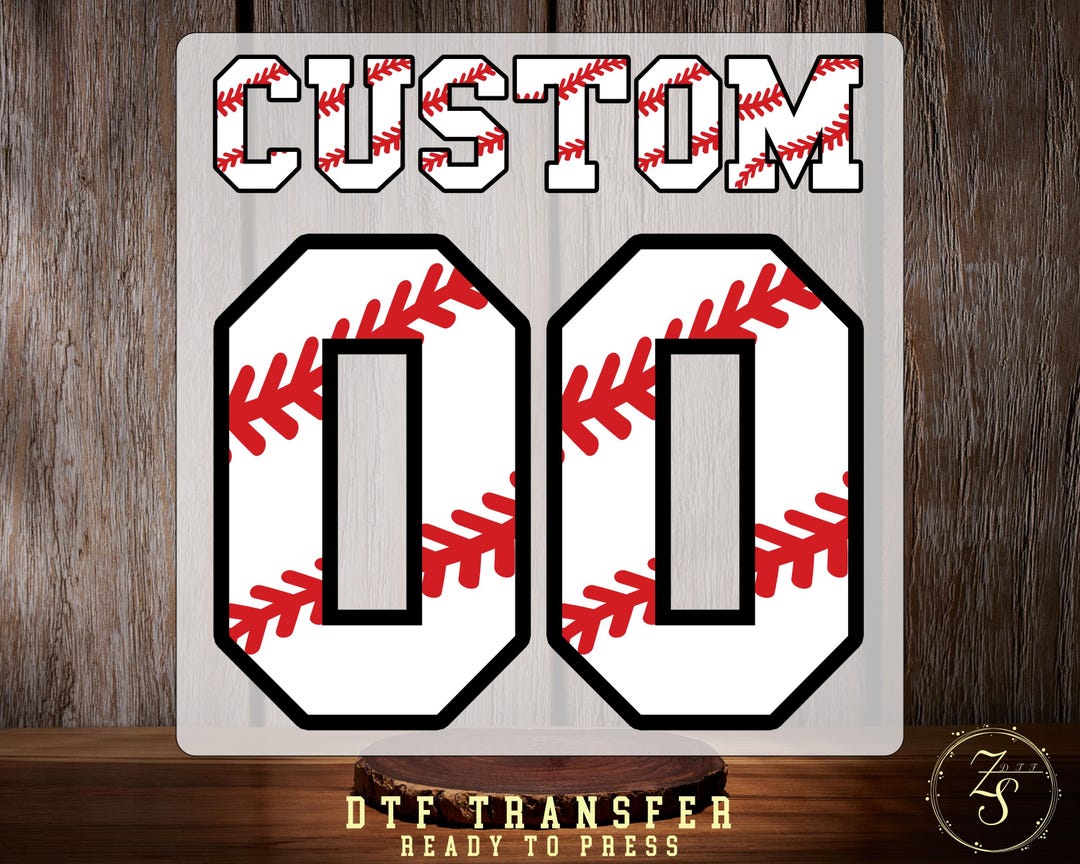 Custom Baseball Name and Team Number DTF Transfer, Personalized ...