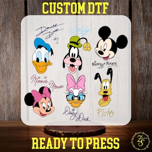 Mickey and Friends Signatures Shirt DTF Transfer, Disney Characters Ready To Press, Disney Mouse Head, Disney Magical, Disneyworld Vacation