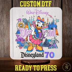 Disney 70th Anniversary Daisy DTF Transfer, Magic Kingdom, Disney Family Matching Ready To Press, Disney Family Vacation, Disneyland