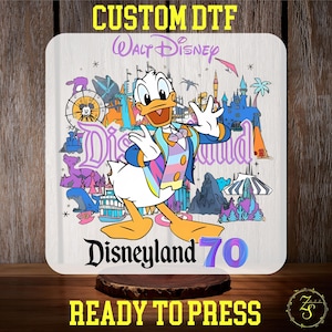 Disney 70th Anniversary Donald Duck DTF Transfer, Magic Kingdom, Disney Family Matching Ready To Press, Disney Family Vacation, Disneyland