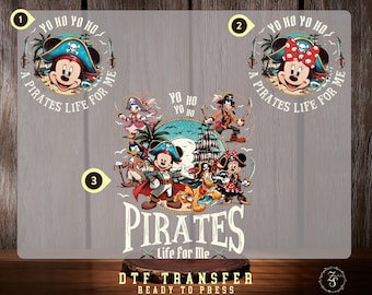 Yo Ho Ho Pirate's Life For Me DTF Transfer Disney Pirate Cruise, Pirate Mickey Minnie Crew, Caribbean Family Vacation Heat Transfer