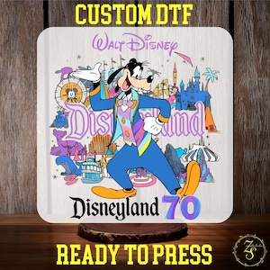 Disney 70th Anniversary Goofy DTF Transfer, Magic Kingdom Dtf, Disney Family Matching Ready To Press, Disney Family Vacation, Disneyland dtf