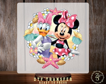 Transferencia de Minnie y Daisy, Mejores Amigas de Verano, Listas para Imprimir