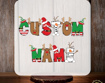 Christmas Custom Name Shirt DTF Transfer, Personalization Name Heat Transfer, Family Shirt Ready to Press, Christmas Name Shirt DTF Print