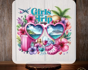 Girls Trip DTF Transfer, Summer Girls Trip Travel Club Ready to Press, Beach Shirt Transfer, Tropical Vacation Dtf Gang Sheet, Iron on Decal