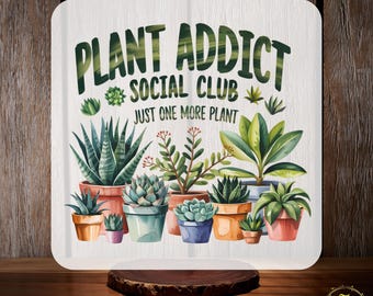 Plant Addict Social Club DTF Transfer, Plant Lover, Colorful Gardener Iron on Decal, Botanical Design DIY Craft Plant Social Club Wildflower