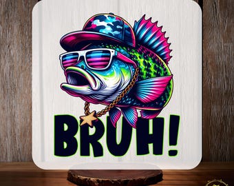 Bass Fishing DTF Transfer, Funny Fishing Ready to Press, Bruh and Boys fishing  Heat Transfer, Fathers Day Gift, Shirt for Dad, Gift for Dad