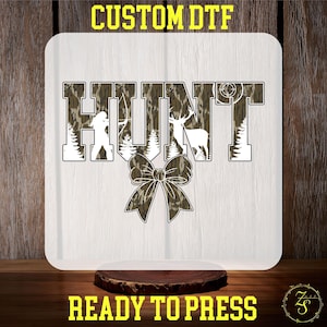 Hunting Mama CamoCoquette Bow Shirt DTF Transfer, Hunting Wife Ready to Press, Deer Duck Hunting Heat, Mama Camouflage, Mothers Day Gift DTF