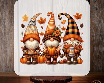 Fall Gnomes Thanksgiving DTF Transfer, Thanksgiving Gnome Heat Transfer, Autumn Leaves Ready to Press, Pie Pumpkin Gang Sheet, Cute Gnomes