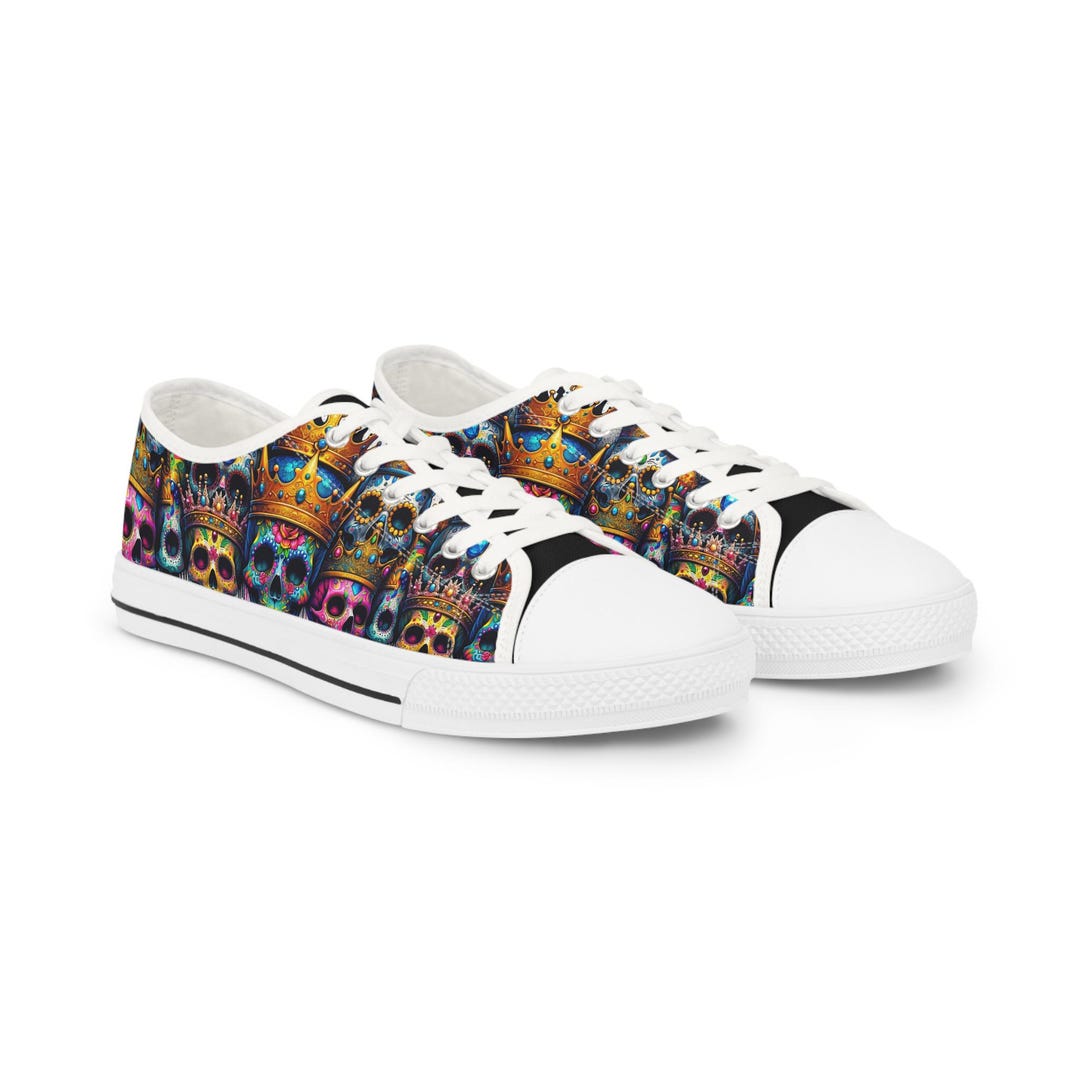 Flower Skull Men's Sneakers