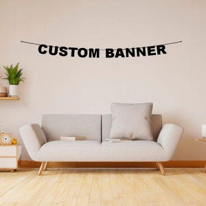 Guirnalda de letras de cartón negro: decoración de cumpleaños personalizada para el hogar, fiesta personalizada, decoración de pancartas, decoraciones para fiestas, pancarta de letras personalizada