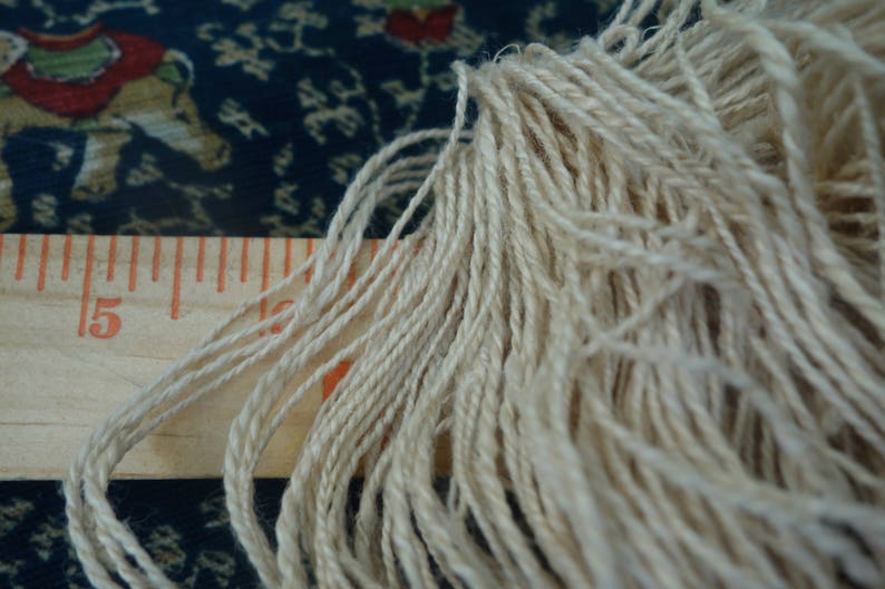 Hemp Yarn Hand Spun Double Ply Hemp Art Yarn Stem Fiber Yarn Bast Fiber Yarn 70 Yards Handspun Hemp Yarn Natural Plant Fiber Yarn One Skein