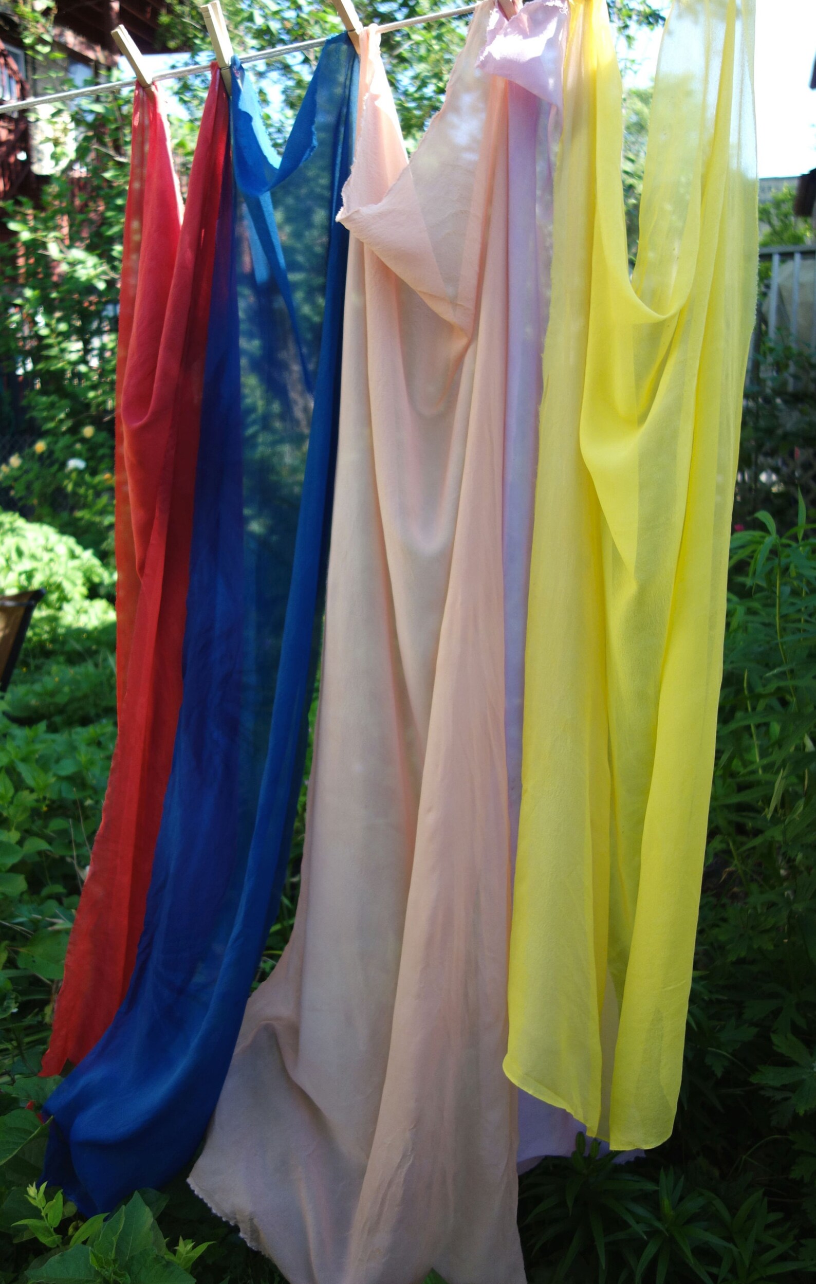 Plant Dyed Silk Fabrics Chiffon Silk 5 Pieces 9x Etsy