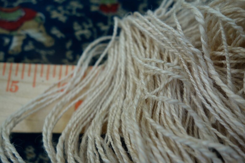 Hemp Yarn Hand Spun Double Ply Hemp Art Yarn Stem Fiber Yarn Bast Fiber Yarn 70 Yards Handspun Hemp Yarn Natural Plant Fiber Yarn One Skein