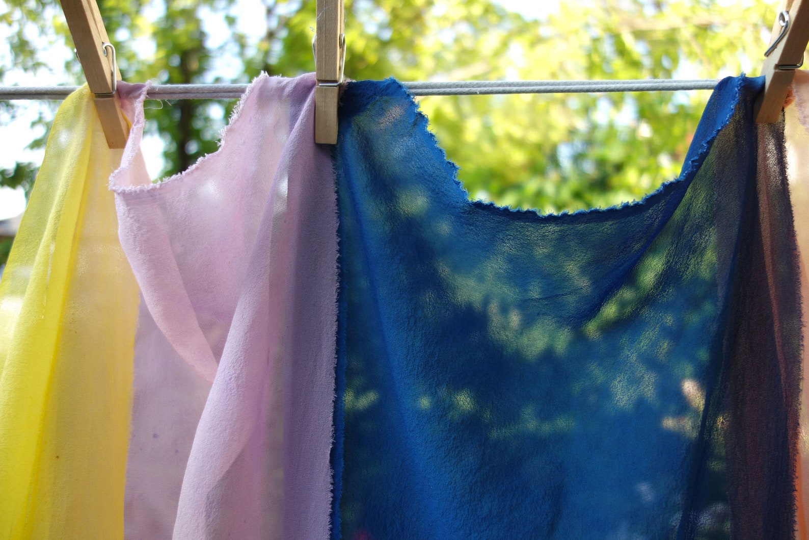 Plant Dyed Silk Fabrics Chiffon Silk 5 Pieces 9x Etsy