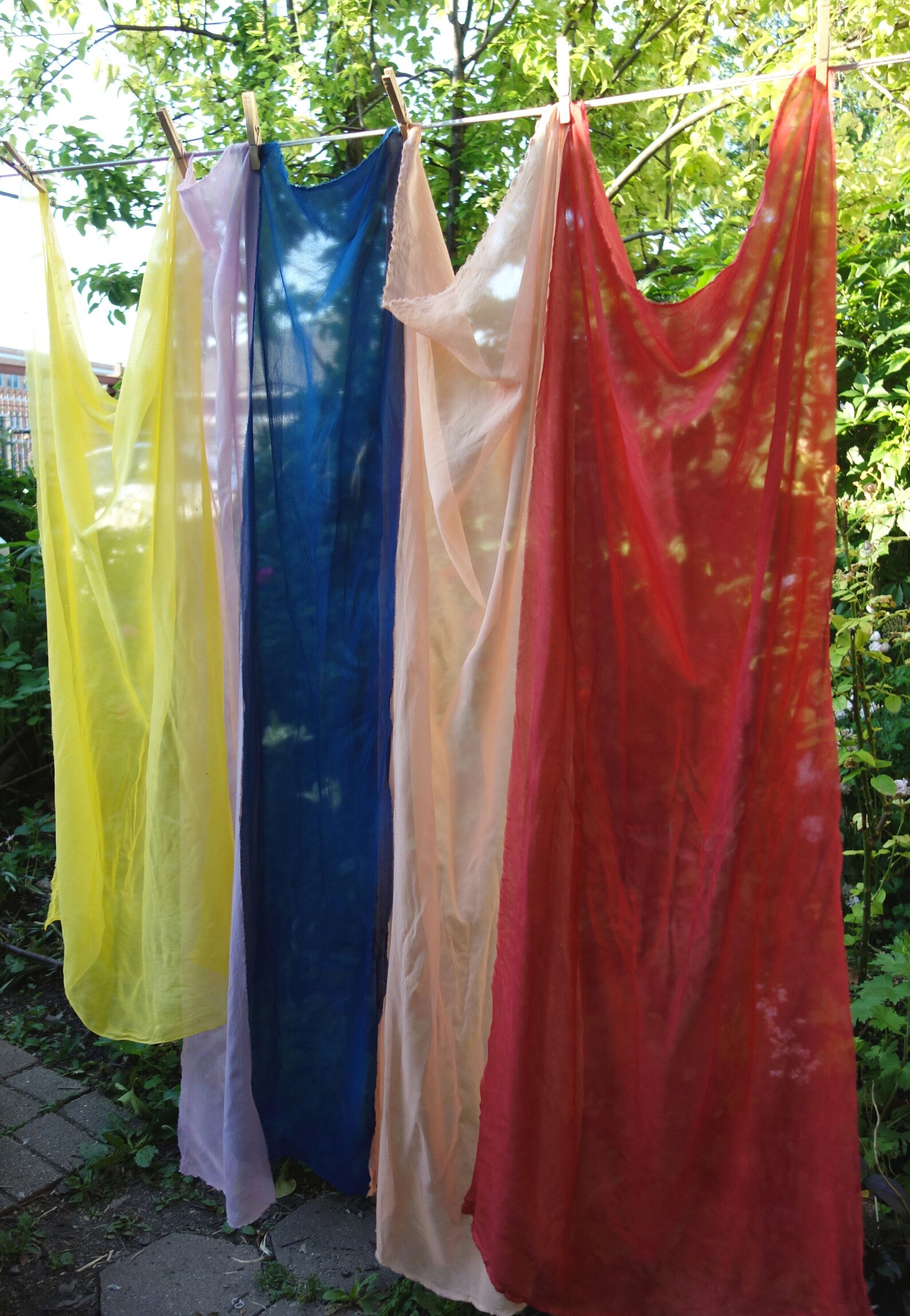 Plant Dyed Silk Fabrics Chiffon Silk 5 Pieces 9x Etsy