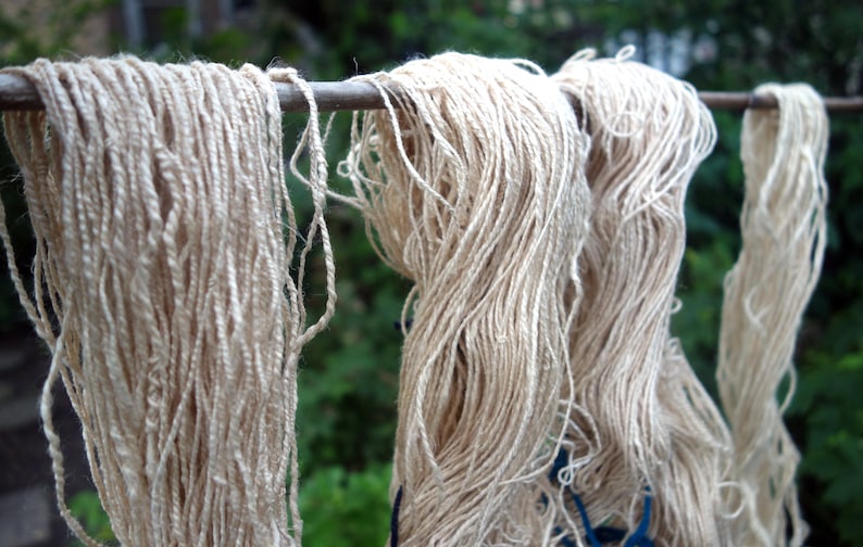 Hemp Yarn Hand Spun Double Ply Hemp Art Yarn Stem Fiber Yarn Bast Fiber Yarn 70 Yards Handspun Hemp Yarn Natural Plant Fiber Yarn One Skein