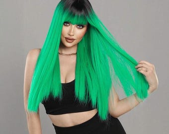 green emerald velvet dress Amazon.com: Aicos Green Wavy Cosplay Wig Short Green Flip Out Hair with  Purple Scarf for Women Costume Halloween Dress Up Party Anime Cartoon  Christmas+Wig Cap : Clothing, Shoes & Jewelry