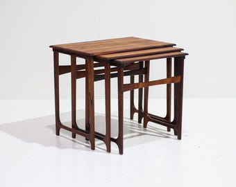 Nesting tables palissander bijzettafels Deens vintage