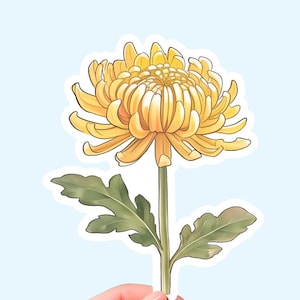 Flower sticker, chrysanthemum sticker, Watercolor sticker, Cute flower sticker, Vinyl flower sticker, Laptop sticker, Aesthetic flower