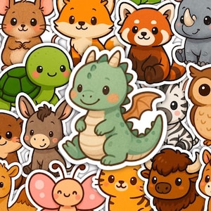Cute Animal Sticker – Random Cute Stickers  – Vinyl Surprise Sampler – Kawaii Animal Stickers for Planner, Laptop, Scrapbook