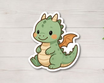 Kawaii Dragon Vinyl Sticker, Laptop, Water Bottle Decal