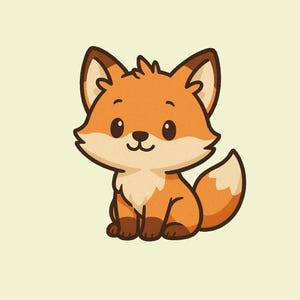 Cute Fox Sticker – Kawaii Animal Vinyl Decal for Laptop, Journal, Water Bottle