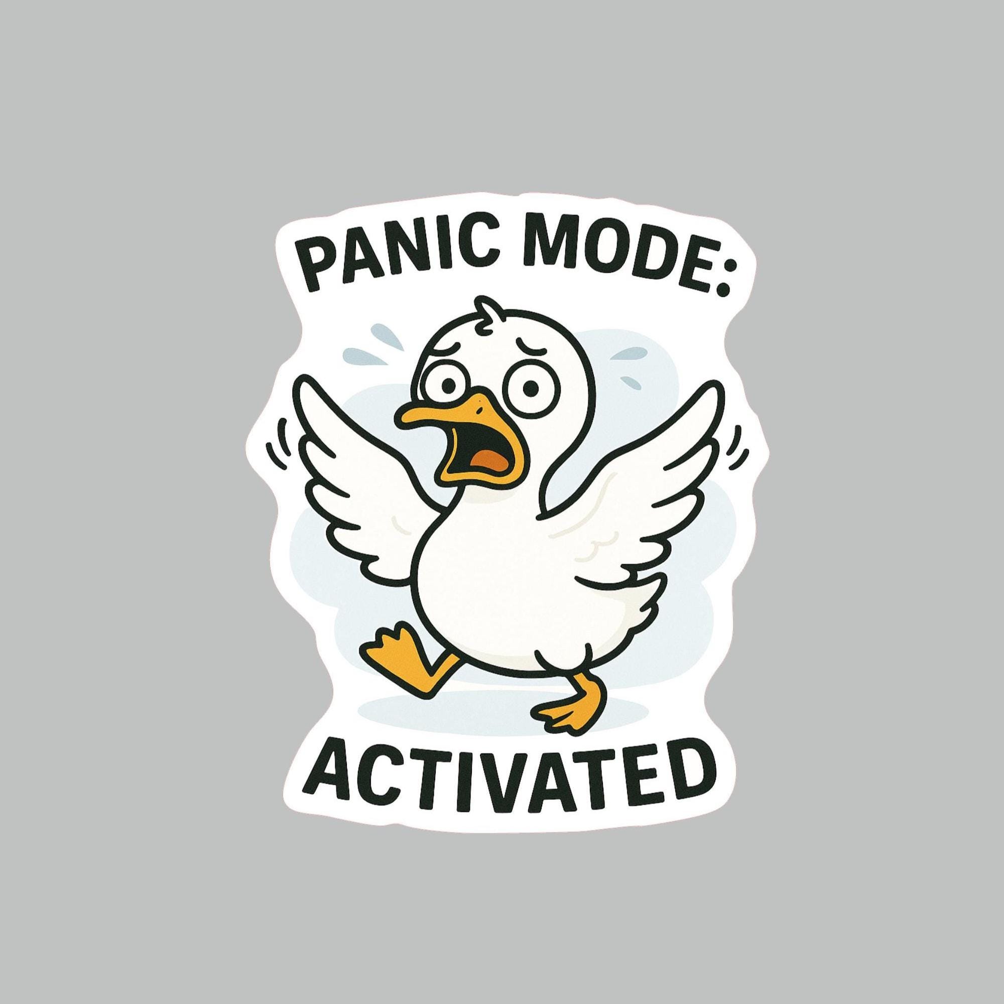 Panic Attack Sticker Panic Mode Activated Sticker – Funny Anxiety Duck Vinyl Decal – Cute ...