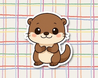 Kawaii Otter Sticker – Waterproof Vinyl Animal Decal