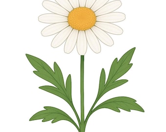 White Daisy Flower Sticker: Waterproof Vinyl Decal, Cottagecore Floral Art