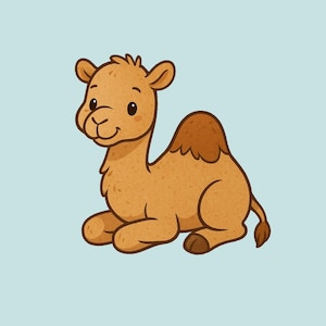 Cute Camel Sticker – Kawaii Desert Animal Vinyl Decal for Laptop, Journal, Water Bottle