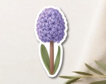 Watercolor Hyacinth Flower Sticker, Waterproof Vinyl Laptop Decal