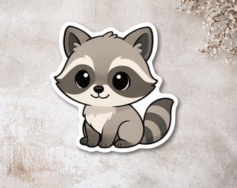 Raccoon Sticker, Waterproof Vinyl Decal, Laptop, Book, Water Bottle Accent