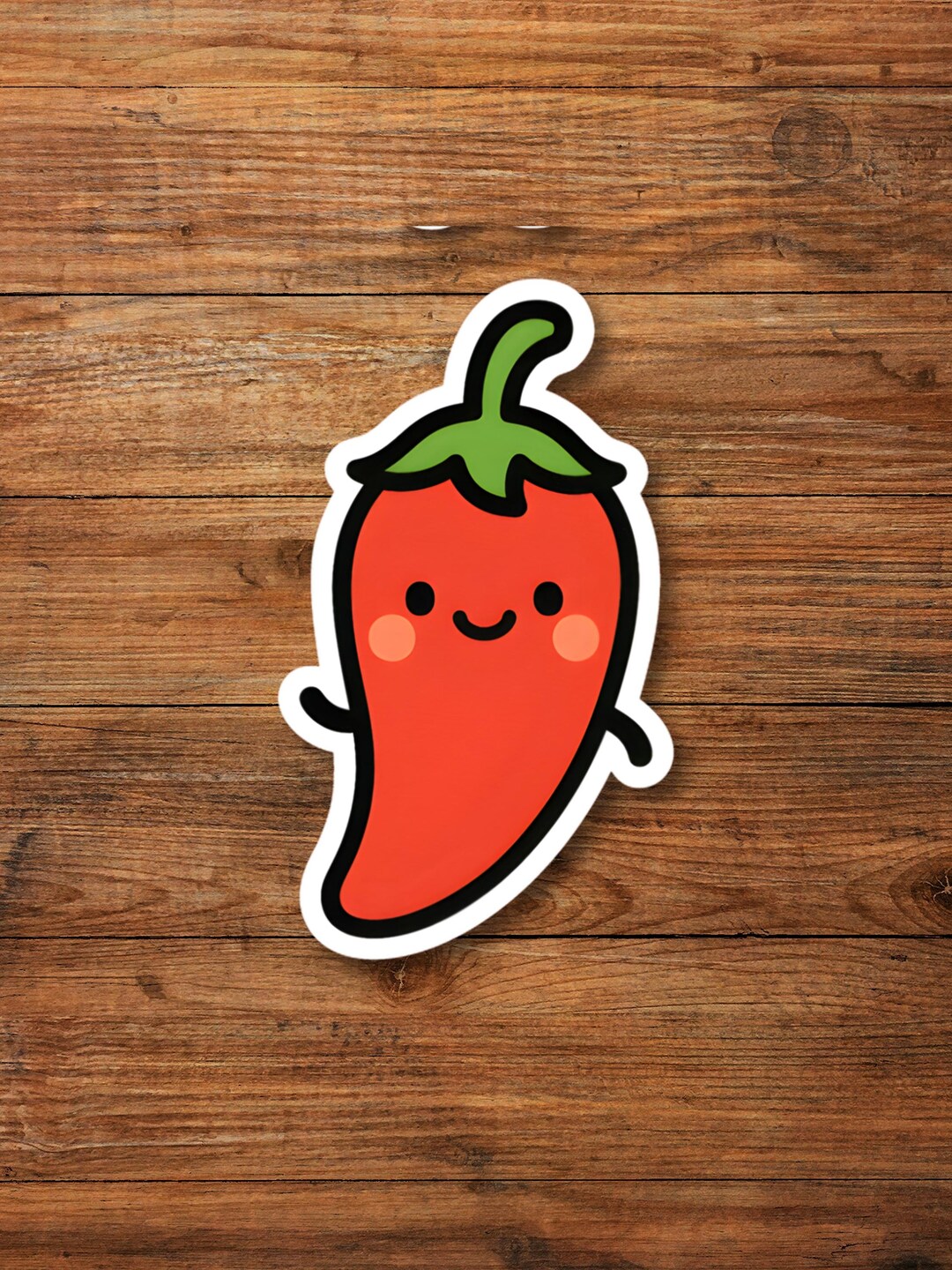 Cute Kawaii Chili Sticker | Spicy Pepper Vinyl Decal | Cute Food ...