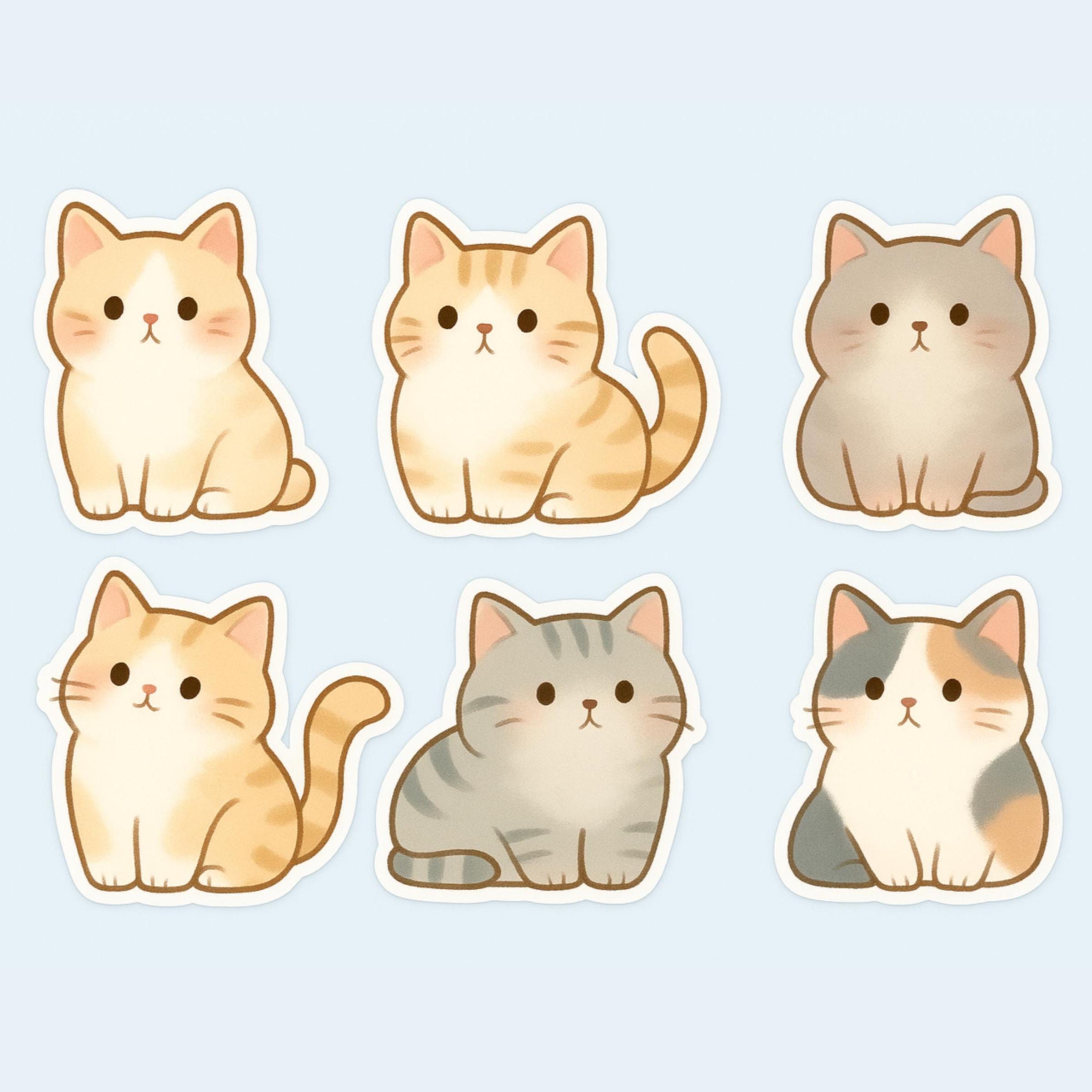 Cute Cat Waterproof Vinyl Sticker, Laptop Decal - Etsy