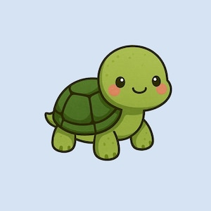 Cute Turtle Decal Waterproof Vinyl Sticker Art Happy Animal Friend Gift for Child Room Decoration Design Happy Shell Water Resistant Outdoor