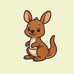 Cute Kangaroo Sticker – Kawaii Animal Vinyl Decal for Laptop, Journal, Water Bottle