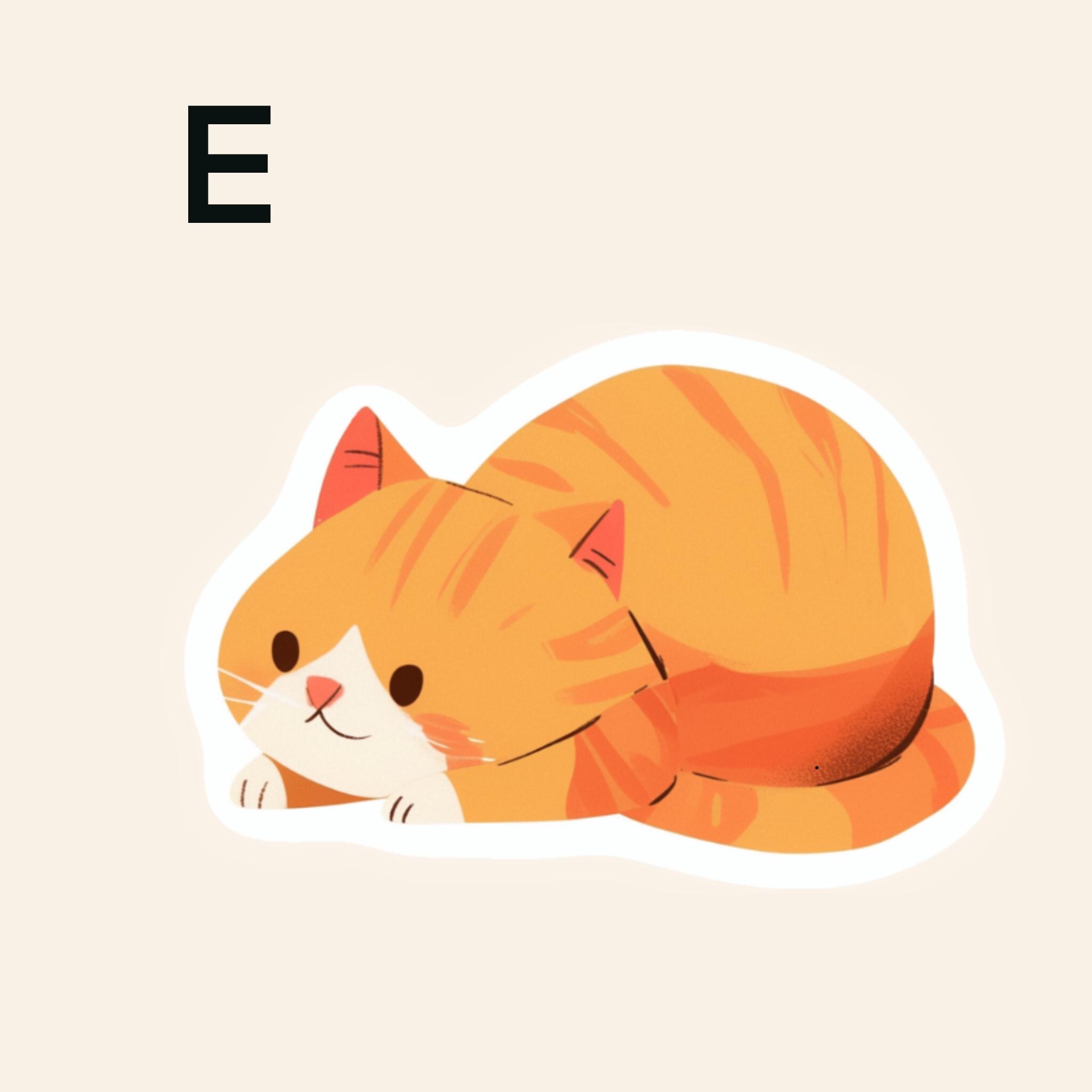 Orange Tabby Cat Sticker | Waterproof Vinyl Laptop Decal (cartoon Art ...