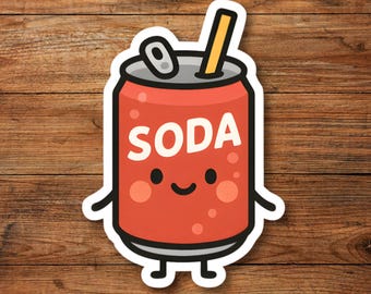 Kawaii Soda Can Vinyl Sticker | Waterproof Drink Decal